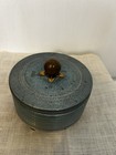 Vintage 1930s Aluminium Round Vanity Powder Puff Music Box Plays Swanee River