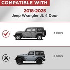 7  Running Boards Compatible With 2018-2025 Jeep Wrangler Jl 4 Door  Black Side