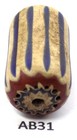 Nice Old Striped Antique Venetian Chevron Trade Bead African  Ab31  Bg 64