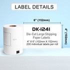 4x6 Large Paper Shipping Labels Dk-1241 For Brother Ql-1100 Ql-1060n   Cartridge