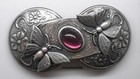  1011-4 Antiqued S s Plated 80mm Made In France Barrette Clip W 18x13mm Cabochon