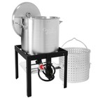 100qt Seafood Boiling Kit With Strainer  10 Psi Regulator 100 000 Btu Jet Burner