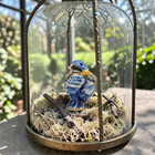0 8  Mini Yellow Belly Bird Figurine Miniature Animals Porcelain Decor Gift