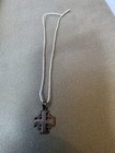 Vtg 925 Silver Jerusalem Cross Christian Pilgrims Badge Crusader Holy Pendant