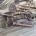 Faux Antique Skeleton Key Charms Bottle Openers Brass Finish Lot Of 24 Steampunk