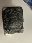 Antique London Sterling Silver Crocodile Leather Wallet 1895 1915 Henry Richard