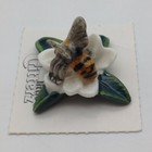 Magnolia Bumblebee Honey Bee Figurine Realistic Miniature Porcelain