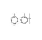 Elegant Women 925 Sterling Silver Crystal Earrings Retro Hollow Circle Stud 1383
