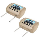 Headrest Dvd Player 2 Screens  2pcs Universal 7 In Hd Car Headrest Brown