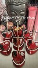Elegance Of The Heart Red Heart-shaped Wiccan Candles With Crystals   Herbs