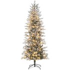 7 5ft Snow Flocked Prelit Xmas Tree 350 Warm Yellow Clear Led Auto-open Indoor