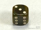 Bakelite Catalin Green Swirl Crazing Dice  1  11 16th  Read Plz