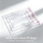 Clear Resealable Recloseable Self Seal Adhesive Cello Lip Tape Poly Plastic Bags