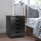 Black Dresser For Bedroom 5 Drawer Dressers Large Storage Cabinet With 4 Wheels