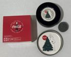 2023 Coca Cola   1 Oz  999 Silver Proof Round Polar Bear Ornament New With Box