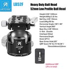 52mm Low Profile Ball Head With Lever Release  Heavy Duty Camera Tripod Head