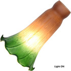 Ls103 Lily Flower Blown Glass Lamp Shade Replacement Amber Green