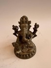 Antique Hindu Lord Ganesha Brass Bronze Statue Elephant Figure Collectible