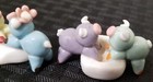 4 Miniature Lounging Playful Adorable Porcelain Pig Figurines Free Shipping   