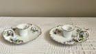 Pair Of Vintage Lefton China Candlestick Holder 3d Floral Finger Loop Handle Euc