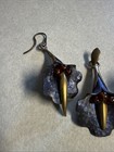 Janusz Szhutnik Sterling Silver Amber Anodized Cali Lily Earrings   Pendant Set