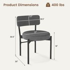 4 Pcs Dining Chair W curved Backrest Padded Seat   Metal Legs For Dining Room