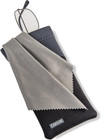 Eyeglass Pouch With Built-in Microfiber Cloth For Eyewear And Black grey