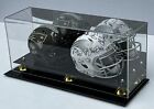 New  Csp Double 2 Mini Football Helmet Acrylic Display Case W mirror Back Ad11