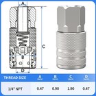 1 4  Npt Female Industrial Coupler 4-ball Quick Connect Air Hose Fittings - 12 P