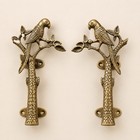 Brass Parrot Door Pull Handles Pair 8 3 In Handmade Bird Tree Vintage Style