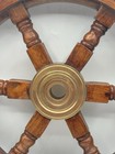 Vtg Maritime Nautical Cove Boat Wooden Ship Helm Steering Wheel 18    Wood Brass