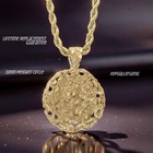 Large Gold Nugget Necklace  5mm French Rope Chain  14k Heavy Plated Gold