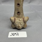 Vintage Handmade Clay Flute Ocarina Serpent Snake Totem Faces Tribal Folk Art