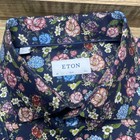 Eton Slim Fit Long Sleeve Button Down Dress Shirt 42 Mens 16 5 All Floral Print