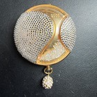 Rare Vtg Estee Lauder Golden Millennium Powder Compact Austrian Rock Crystals