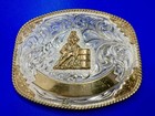 Barrel Racing Rodeo Cowboy Horse Blank Trophy Award Western Justin Belt Buckle