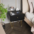 Modern Black Nightstand W drawer Bedside Table End Side Desk Bedroom Night Stand