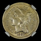 1881 3 Cent Nickel     Ngc Unc Details     3c Uncirculated Bu Ms    trusted   