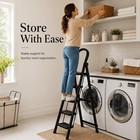 3 4 5-step Folding Ladder With Handrail  Portable Steel Step Stool With Wide