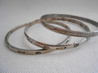 Trio Of Vintage Southwest Sterling Silver Stamped Bangle Bracelets   626236