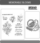 M0849 Memorable Blooms Stamps And Cut Die Diy Scrapbook Card Craft Template