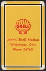 Vintage Single Playing Card Shell Gas And Oil Johns Station Whitehouse Ohio