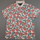 William Murray Golf Mens Size Xl All Over Floral Print Short Sleeve Polo Shirt