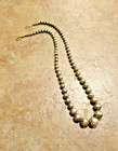 18  Lovely Vintage Navajo Graduated Sterling Silver Pearls Bead Necklace