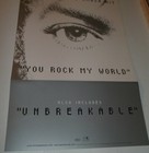 Michael Jackson  invincible   You Rock My World  2-sided U s  Promo Poster Flat 