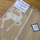 Waterford Linens Reindeer Christmas Placemat Napkin Set 8pc Wheat Gold Vtg 2003