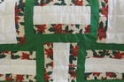 Christmas Throw Quilt Handmade Geometric Design Red   Green 48  X 48  New