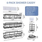 Garitin Shower Caddy 6-pack  No Drilling Adhesive Shelves Rack With Soap Holder