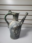 Antique Tinned Copper Water Vessel Middle Eastern Ewer Green Patina Pitcher Pot