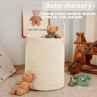 Large Woven Laundry Basket Hamper 60l Cotton Rope Storage Bin For Blankets toys 